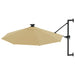 Umbrelă de soare montată pe perete cu LED-uri, taupe, 300 cm - WALTI WALTI