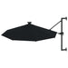 Umbrelă de soare montată pe perete cu LED-uri, negru, 300 cm - WALTI WALTI