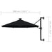 Umbrelă de soare montată pe perete cu LED-uri, negru, 300 cm - WALTI WALTI