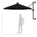 Umbrelă de soare montată pe perete cu LED-uri, negru, 300 cm - WALTI WALTI