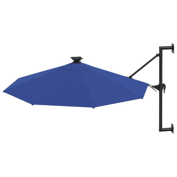 Umbrelă de soare montată pe perete cu LED-uri, albastru, 300 cm - WALTI WALTI