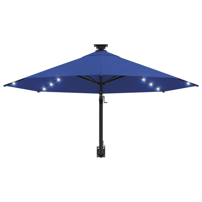 Umbrelă de soare montată pe perete cu LED-uri, albastru, 300 cm - WALTI WALTI