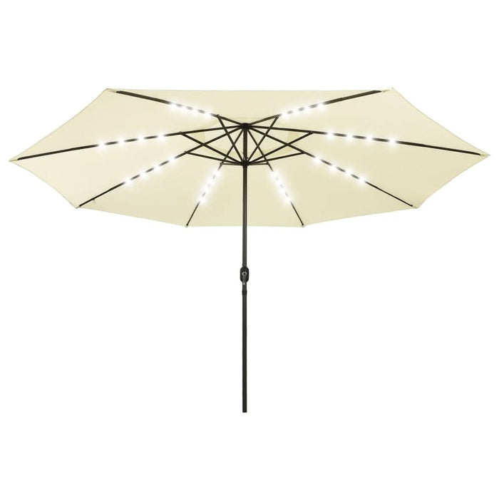 Umbrelă soare de grădină cu LED-uri, nisipiu, 400 cm - WALTI WALTI