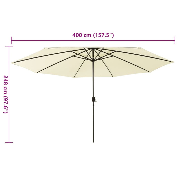 Umbrelă soare de grădină cu LED-uri, nisipiu, 400 cm - WALTI WALTI