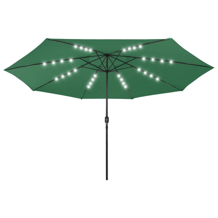 Umbrelă soare de grădină cu LED-uri, verde, 400 cm - WALTI WALTI