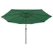 Umbrelă soare de grădină cu LED-uri, verde, 400 cm - WALTI WALTI