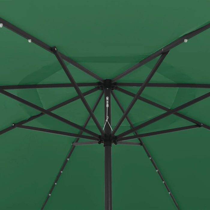 Umbrelă soare de grădină cu LED-uri, verde, 400 cm - WALTI WALTI