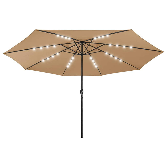 Umbrelă soare de grădină cu LED-uri, taupe, 400 cm - WALTI WALTI
