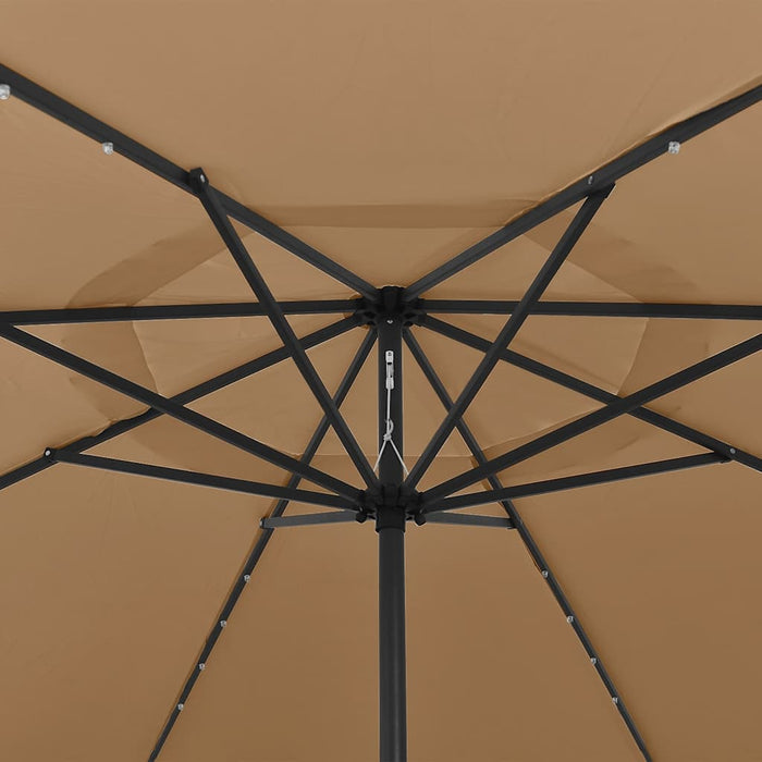 Umbrelă soare de grădină cu LED-uri, taupe, 400 cm - WALTI WALTI
