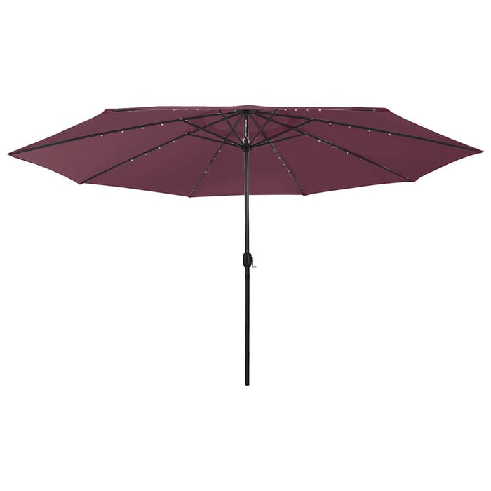 Umbrelă de soare de grădină cu LED-uri, roșu bordo, 400 cm - WALTI WALTI