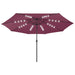 Umbrelă de soare de grădină cu LED-uri, roșu bordo, 400 cm - WALTI WALTI