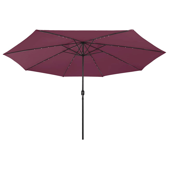 Umbrelă de soare de grădină cu LED-uri, roșu bordo, 400 cm - WALTI WALTI