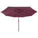 Umbrelă de soare de grădină cu LED-uri, roșu bordo, 400 cm - WALTI WALTI