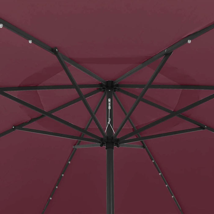 Umbrelă de soare de grădină cu LED-uri, roșu bordo, 400 cm - WALTI WALTI