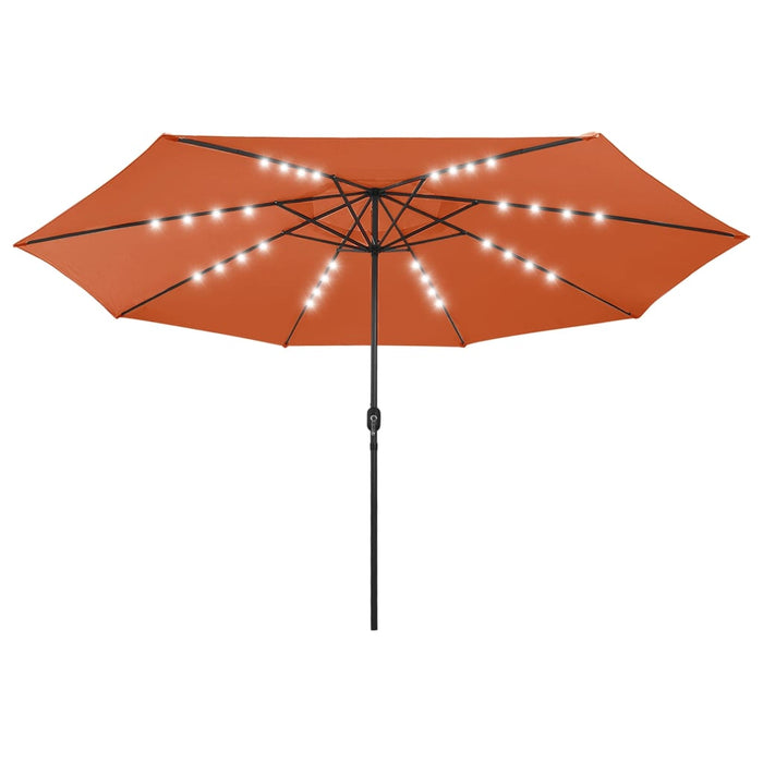 Umbrelă soare de grădină cu LED-uri, cărămiziu, 400 cm - WALTI WALTI
