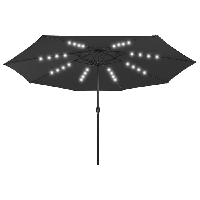 Umbrelă soare de grădină cu LED-uri, negru, 400 cm - WALTI WALTI
