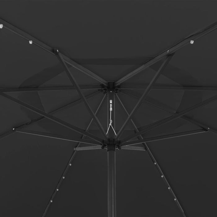 Umbrelă soare de grădină cu LED-uri, negru, 400 cm - WALTI WALTI