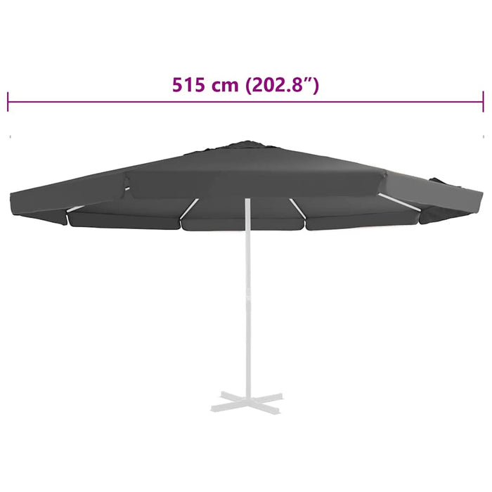 Pânză de schimb umbrelă de soare de exterior, antracit, 515 cm - WALTI WALTI