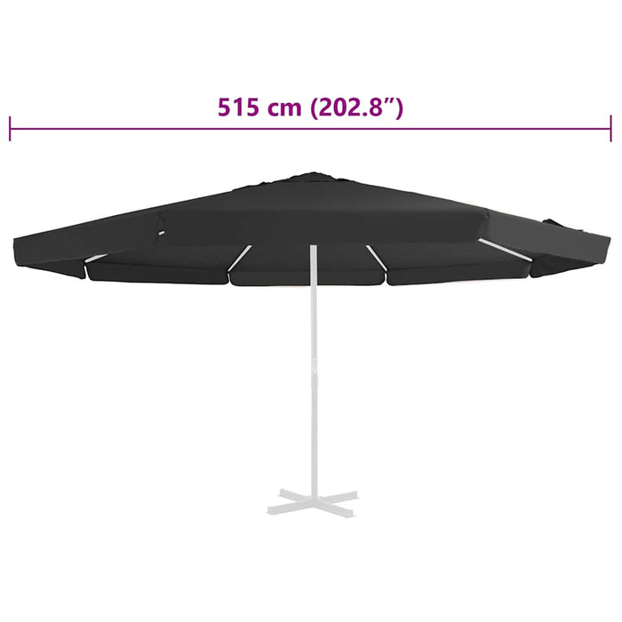 Pânză de schimb umbrelă de soare de exterior negru 515 cm - WALTI WALTI