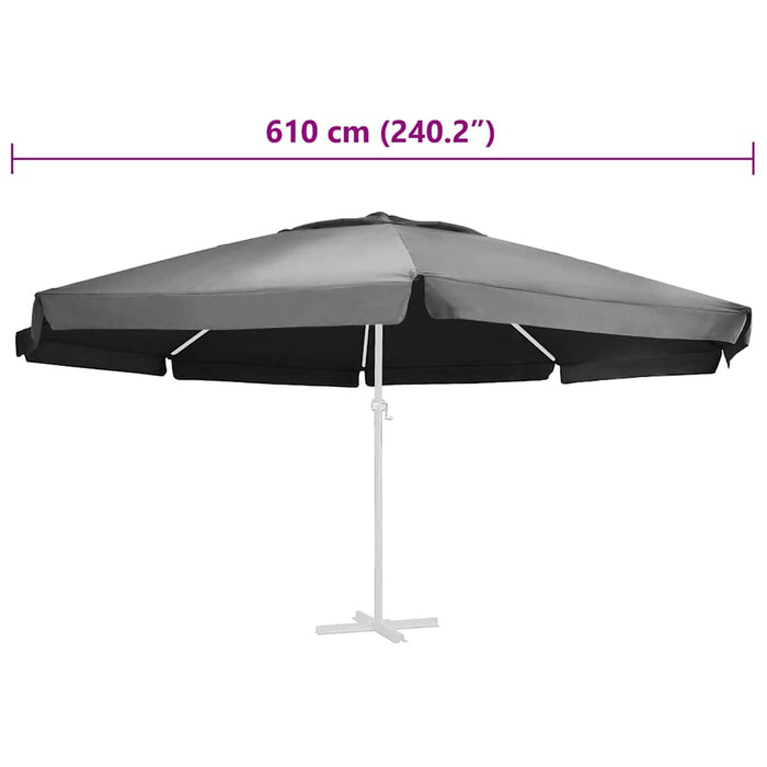 Pânză de schimb umbrelă de soare de grădină, antracit, 610 cm - WALTI WALTI