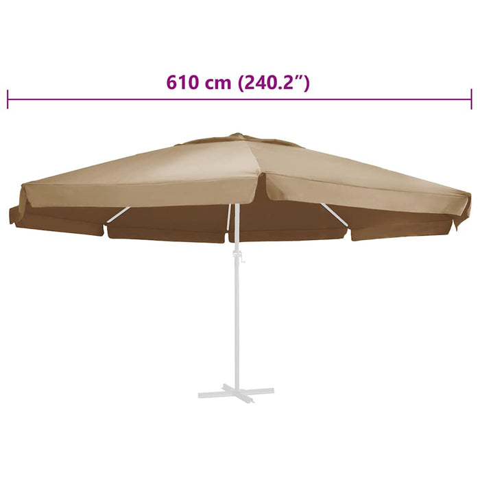 Pânză de schimb umbrelă de soare de grădină gri taupe 610 cm - WALTI WALTI