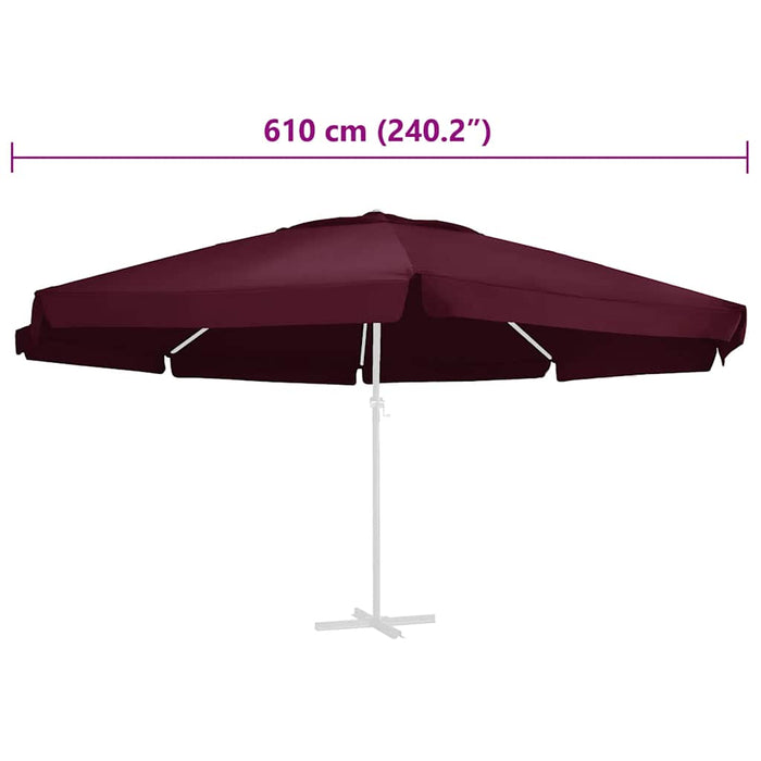 Pânză de schimb umbrelă de soare de grădină roșu bordo 610 cm - WALTI WALTI