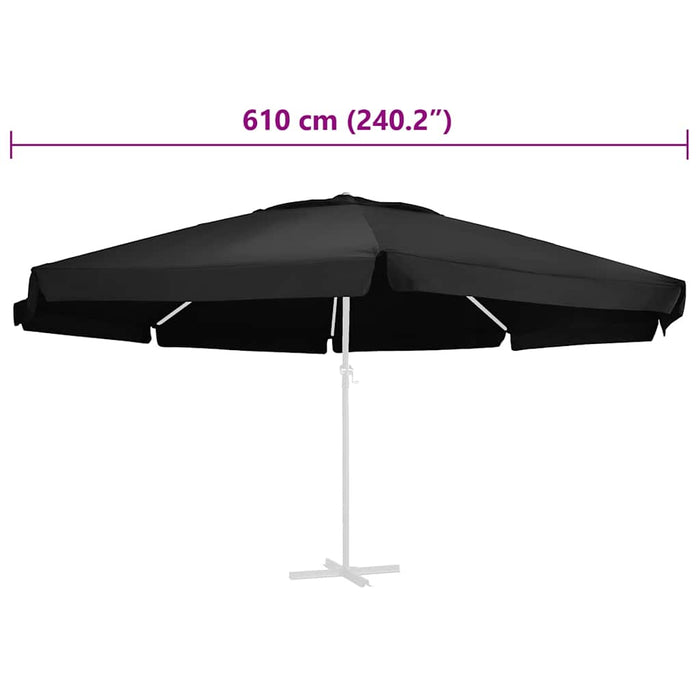 Pânză de schimb umbrelă de soare de grădină negru 610 cm - WALTI WALTI