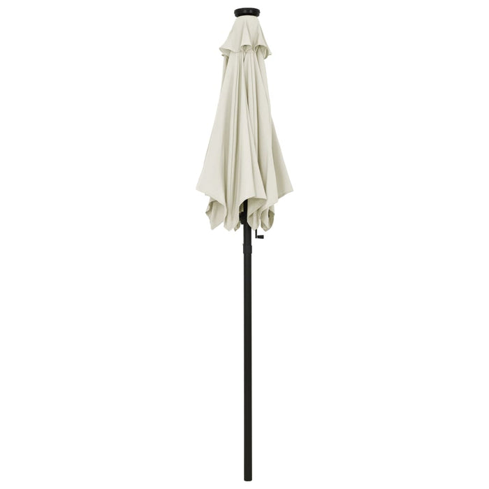 Umbrelă de soare cu lumini LED, nisipiu, 200x211 cm, aluminiu - WALTI WALTI
