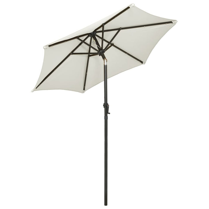 Umbrelă de soare cu lumini LED, nisipiu, 200x211 cm, aluminiu - WALTI WALTI