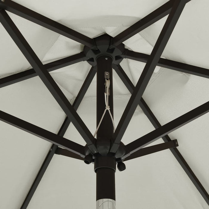 Umbrelă de soare cu lumini LED, nisipiu, 200x211 cm, aluminiu - WALTI WALTI