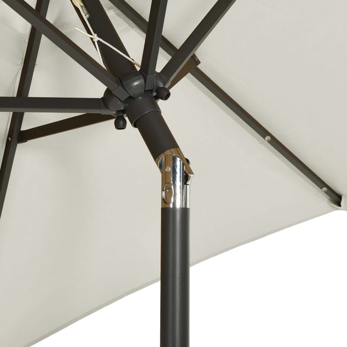Umbrelă de soare cu lumini LED, nisipiu, 200x211 cm, aluminiu - WALTI WALTI