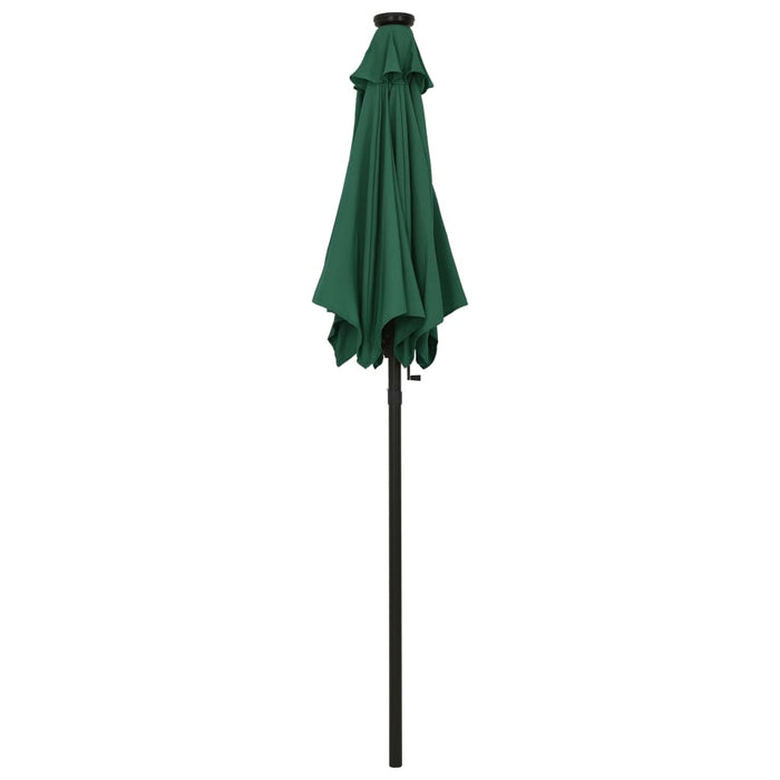Umbrelă de soare cu lumini LED, verde, 200x211 cm, aluminiu - WALTI WALTI