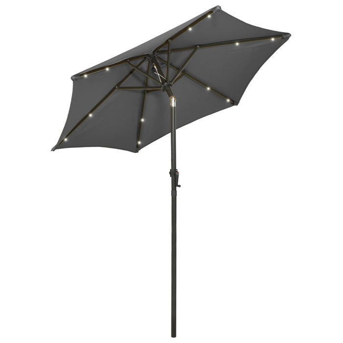 Umbrelă de soare cu lumini LED, antracit, 200x211 cm, aluminiu - WALTI WALTI