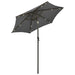 Umbrelă de soare cu lumini LED, antracit, 200x211 cm, aluminiu - WALTI WALTI