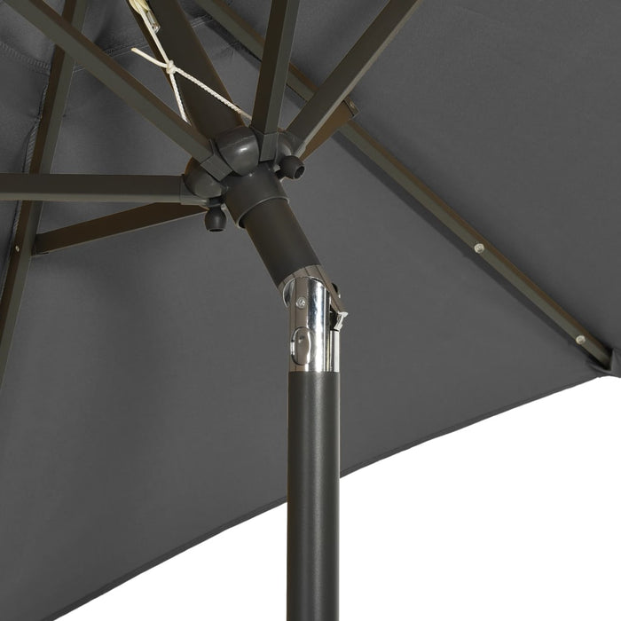 Umbrelă de soare cu lumini LED, antracit, 200x211 cm, aluminiu - WALTI WALTI