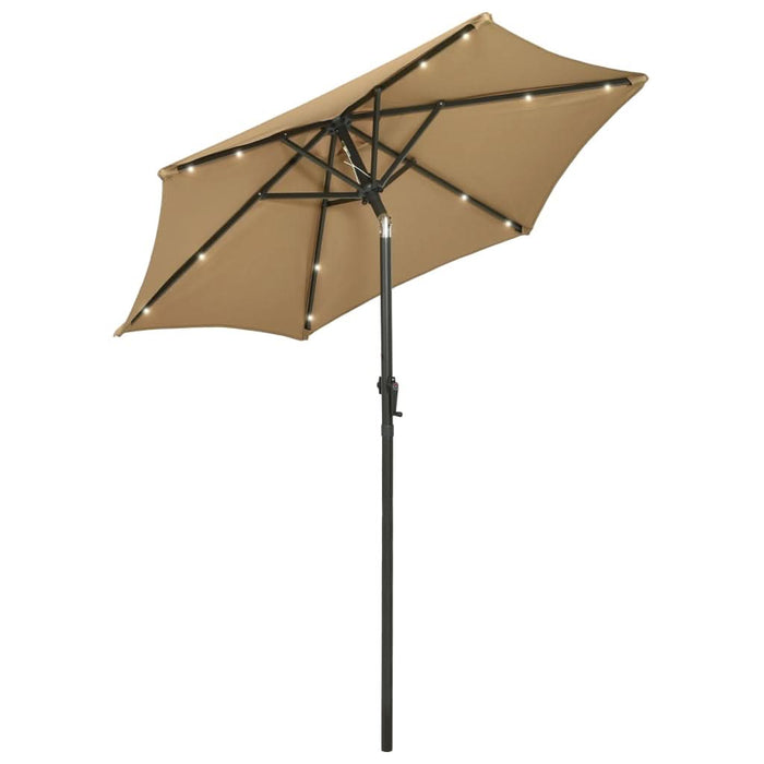 Umbrelă de soare cu lumini LED, taupe, 200x211 cm, aluminiu - WALTI WALTI