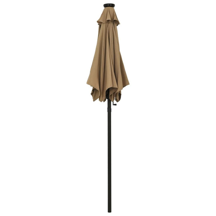 Umbrelă de soare cu lumini LED, taupe, 200x211 cm, aluminiu - WALTI WALTI