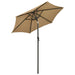 Umbrelă de soare cu lumini LED, taupe, 200x211 cm, aluminiu - WALTI WALTI