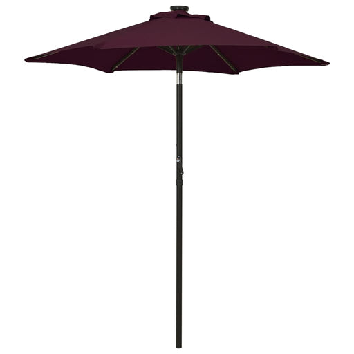 Umbrelă de soare cu lumini LED, roșu bordo, 200x211cm, aluminiu - WALTI WALTI