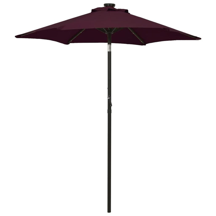 Umbrelă de soare cu lumini LED, roșu bordo, 200x211cm, aluminiu - WALTI WALTI