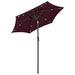 Umbrelă de soare cu lumini LED, roșu bordo, 200x211cm, aluminiu - WALTI WALTI