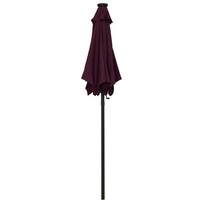 Umbrelă de soare cu lumini LED, roșu bordo, 200x211cm, aluminiu - WALTI WALTI
