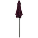 Umbrelă de soare cu lumini LED, roșu bordo, 200x211cm, aluminiu - WALTI WALTI