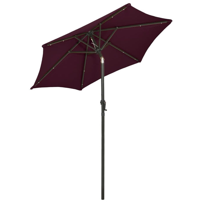 Umbrelă de soare cu lumini LED, roșu bordo, 200x211cm, aluminiu - WALTI WALTI
