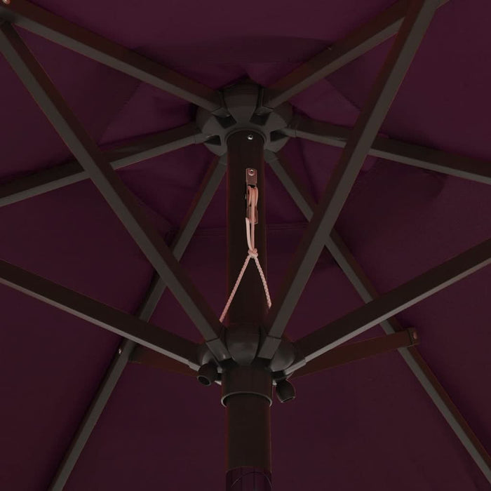 Umbrelă de soare cu lumini LED, roșu bordo, 200x211cm, aluminiu - WALTI WALTI