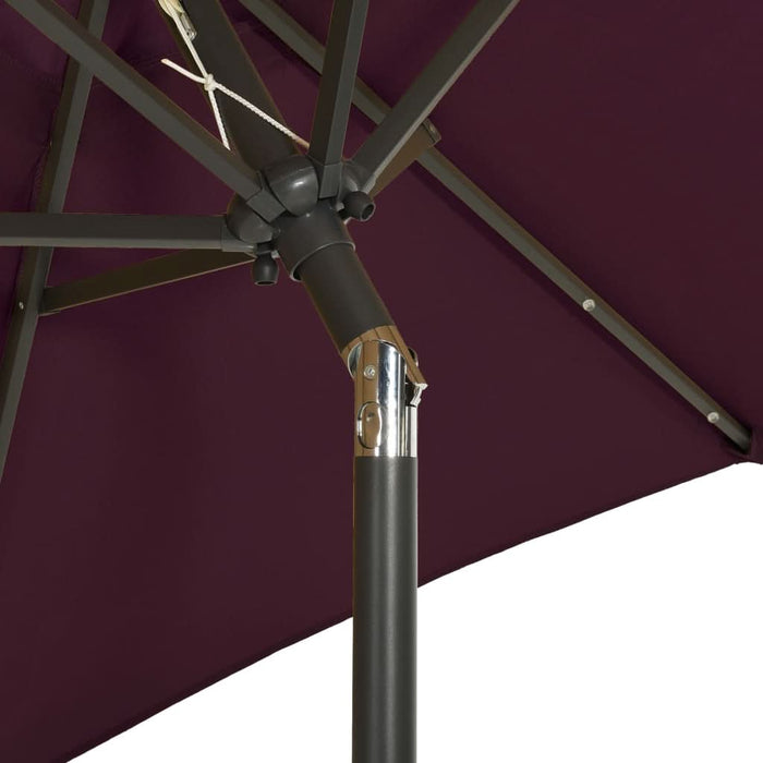 Umbrelă de soare cu lumini LED, roșu bordo, 200x211cm, aluminiu - WALTI WALTI