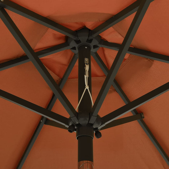 Umbrelă de soare cu lumini LED, cărămiziu, 200x211 cm, aluminiu WALTI