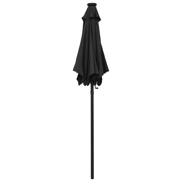 Umbrelă de soare cu lumini LED, negru, 200x211 cm, aluminiu - WALTI WALTI