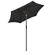 Umbrelă de soare cu lumini LED, negru, 200x211 cm, aluminiu - WALTI WALTI