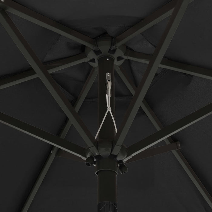 Umbrelă de soare cu lumini LED, negru, 200x211 cm, aluminiu - WALTI WALTI